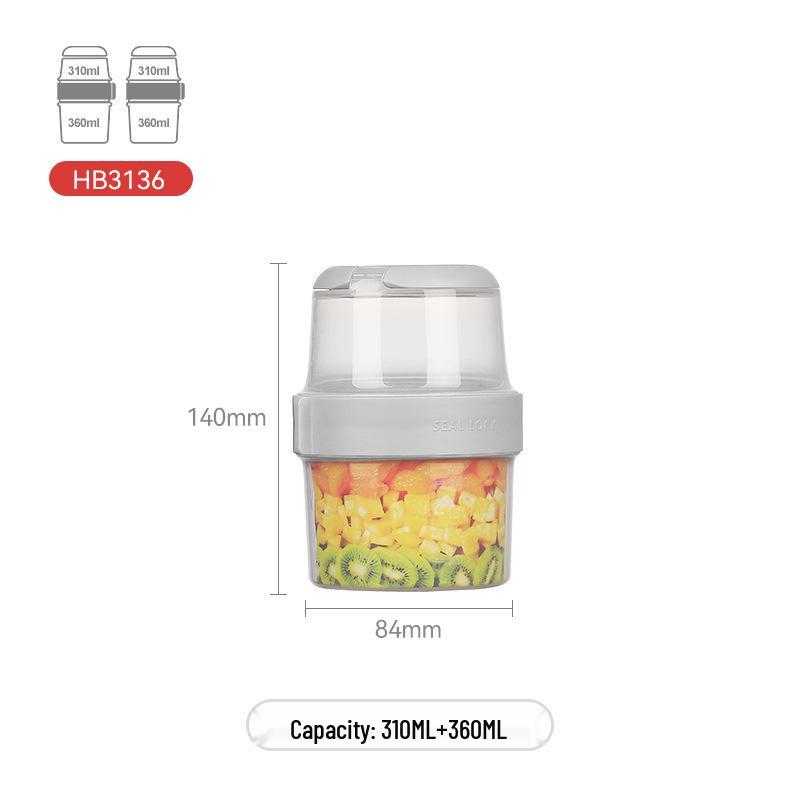 Portable Double-Layer Divided Sealed Box for Fresh-Keeping: Ideal for Baby Food and Outings