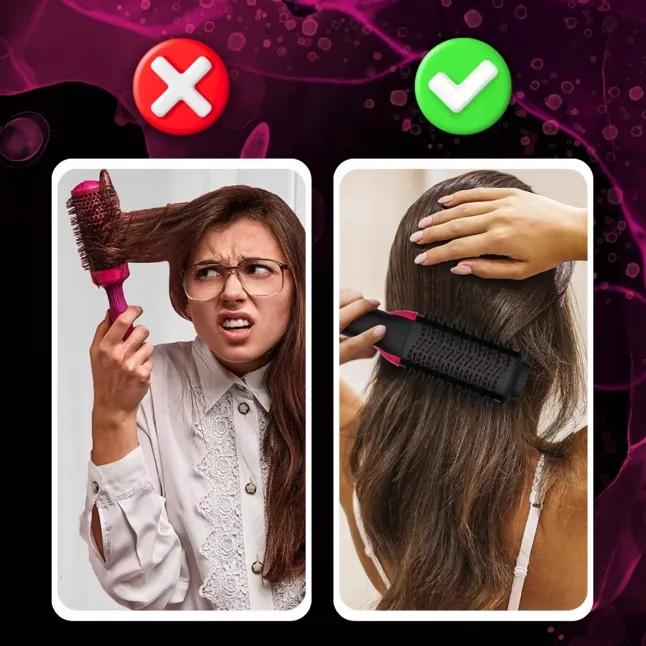 Brush Dryer Straightener Hair Curler 4 in 1 1000W Powerful Styling