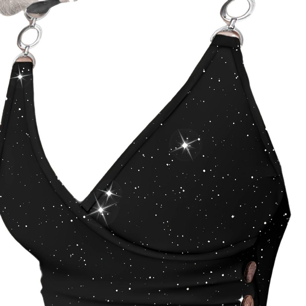 European and American summer fashion women's clothing metal suspenders temperament slim T-shirt top