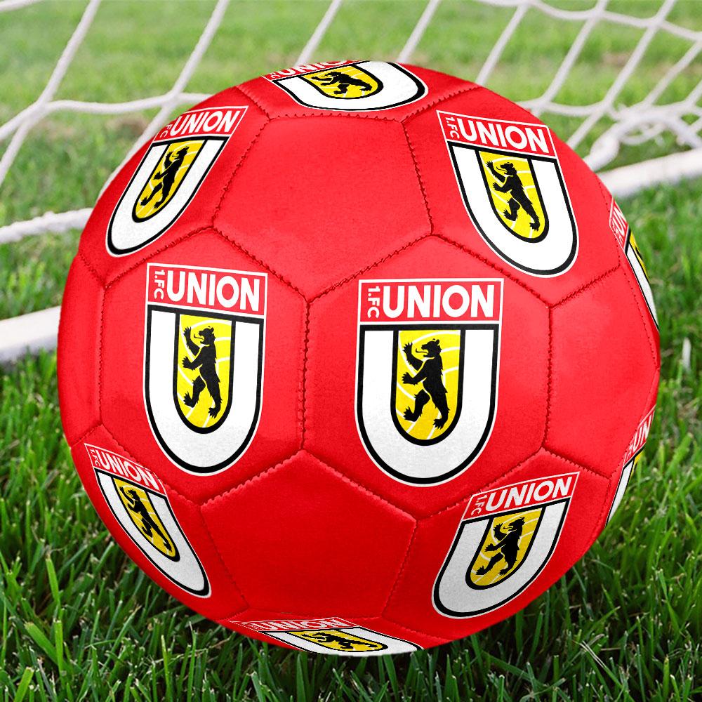 FC Union Berlin Size 5 Soccer Ball, Machine-Stitched PVC, Durable & High Bounce, All Ages Fit, fan merchandise, matches & outdoor use.