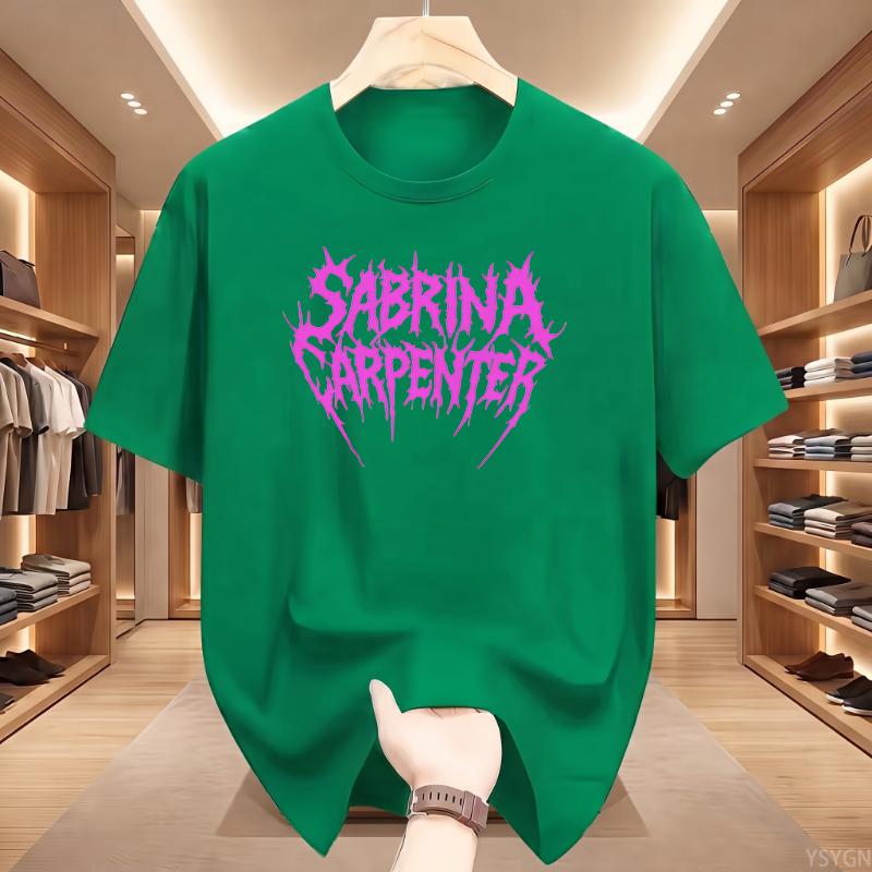 Sängerin Sabrina Carpenter Musik Y2k T-Shirt Unisex Unisex Vintage Mode Hochwertiges T-Shirt Oversized Baumwolle Rosa Logo T-Shirts Geschenke