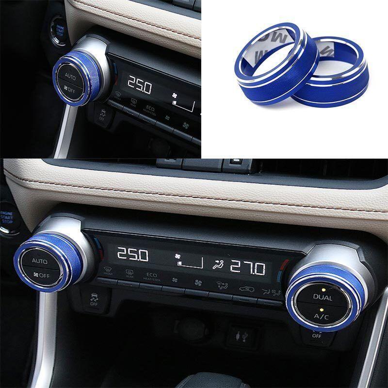 Blue Aluminum For Toyota RAV4 AC Switch Button Trim - Central Console