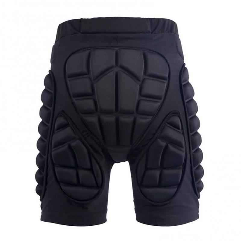 Unisex Polyester Motorcycle Snowboard Ski Protective Hip Butt Padded Shorts Cycling Clothing Black Breathable Shorts