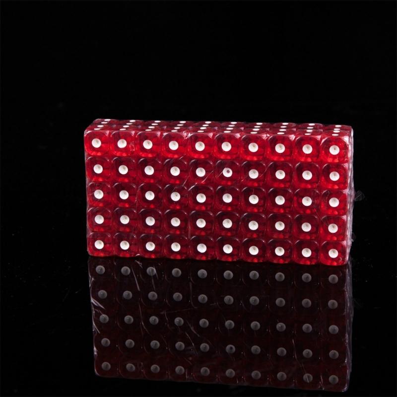 100Pcs Multicolored Dot Dices 14mm Acrylics Dices Set for Table Game Board Game Six Sided Dices with Storage Bag