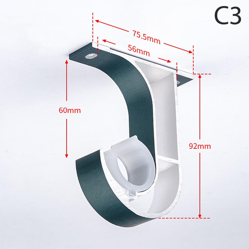 Gardinstang Takfeste Kraftig Gardinstangholder Med Matchende Skruer Aluminiumlegering Garderobestangholder