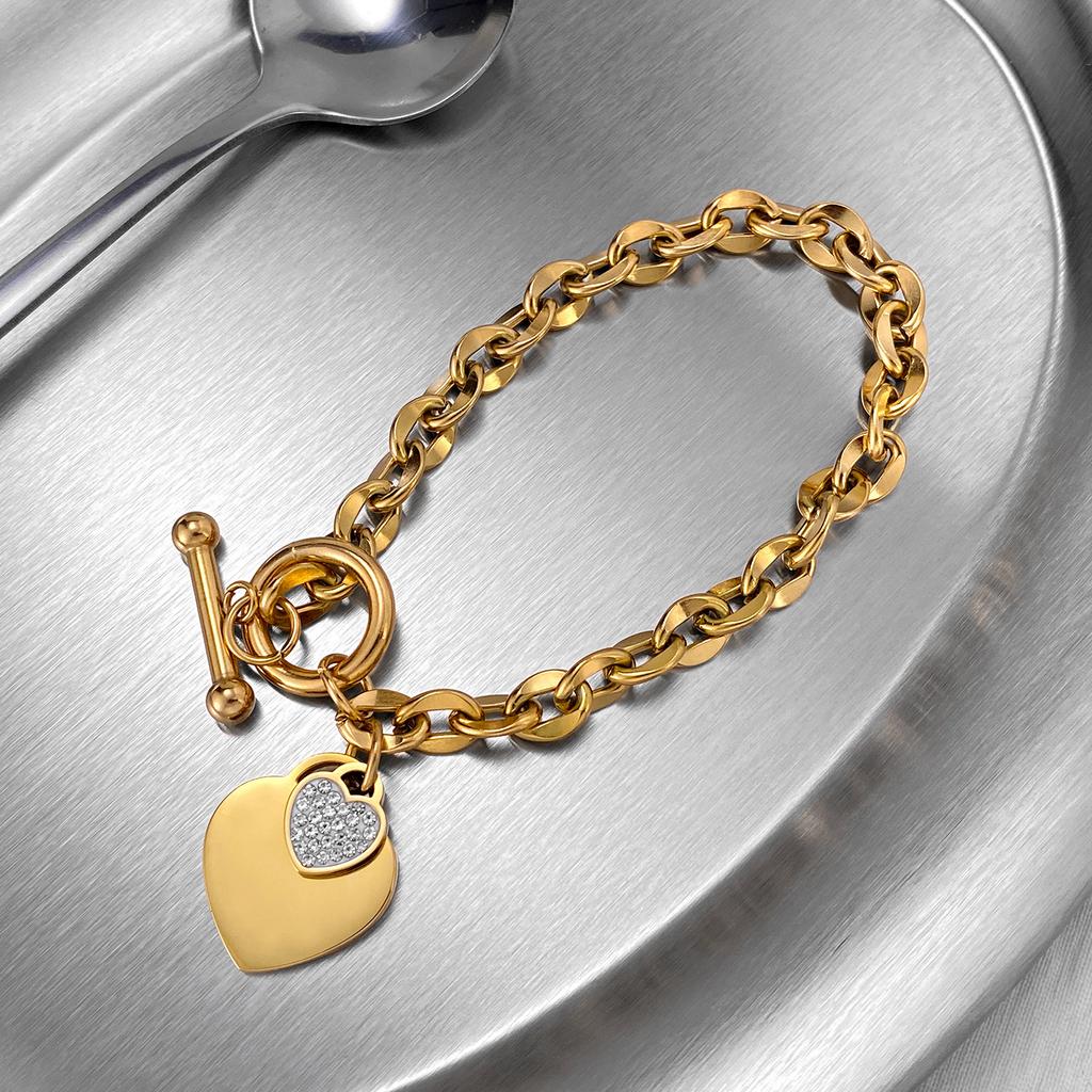 Fashion love heart bracelet jewelry personalized titanium steel bracelet for women
