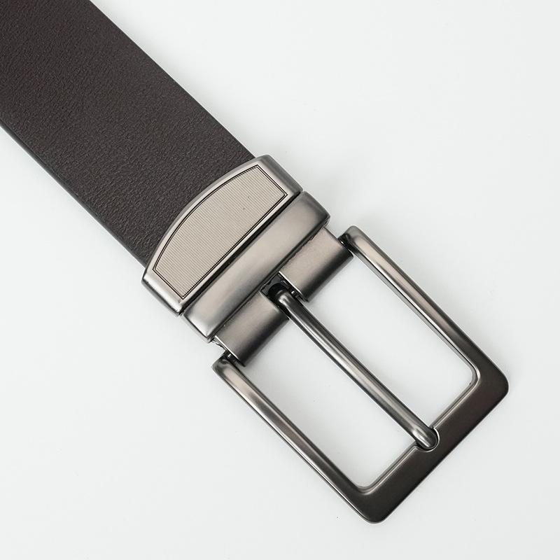 New High end Cowhide Belt for Men for Middle Aged and Young Casual Rotating Pin Buckle Belt Fashionable Genuine Leather Jeans Belt for Men