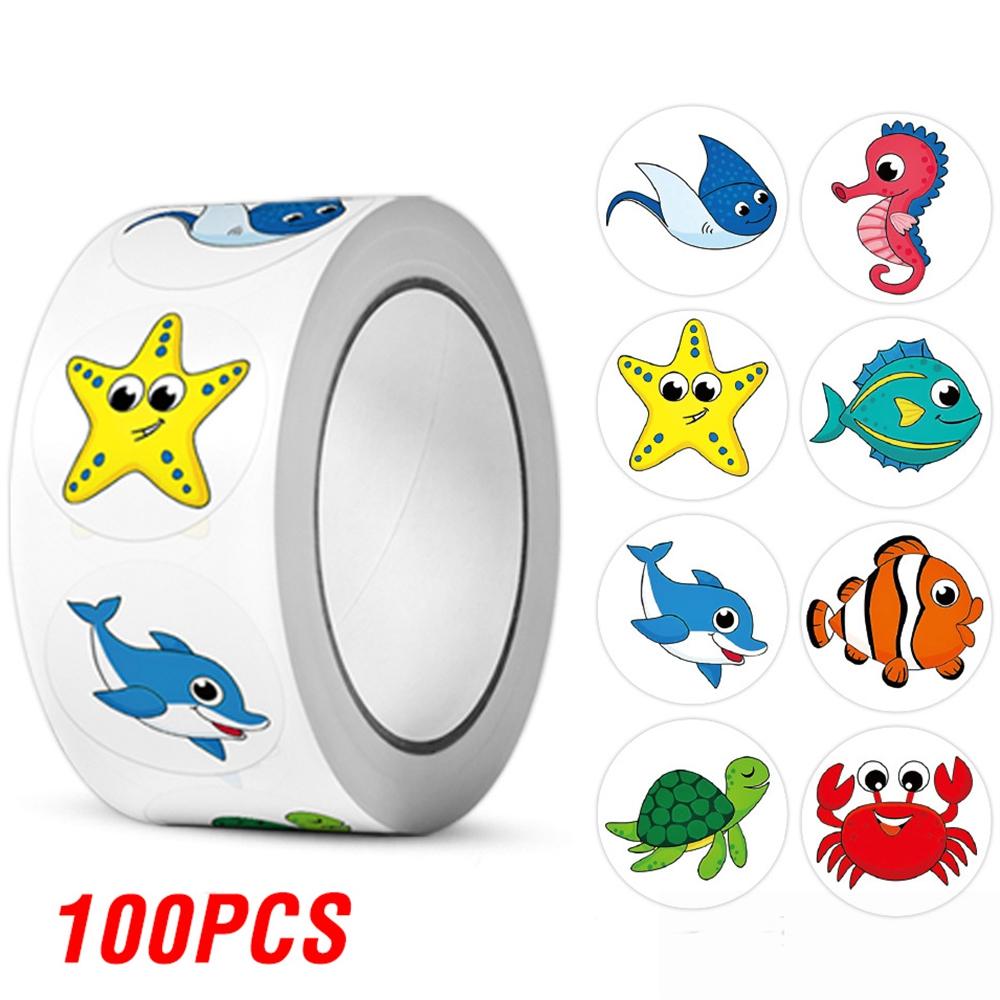

100-500pcs Cartoon Starfish Reward Stickers Label Cute Student Game Adhesive Labels Sticker DIY Gift Sealing Label Decoration