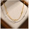 Stainless Steel Round Ball Chain Necklace,1mm Thin Link Necklace Fashion Jewelry for Women