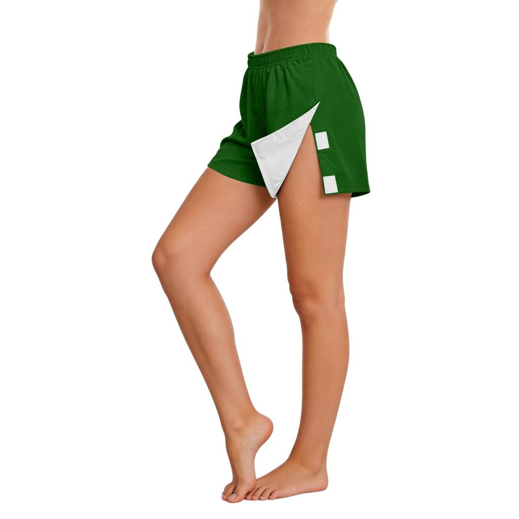 Women Post Surgery Recovery Shorts Side Velcro Closure Easy Open Close No Pocket Medical Care Elastic Waistband Comfortable Fit
