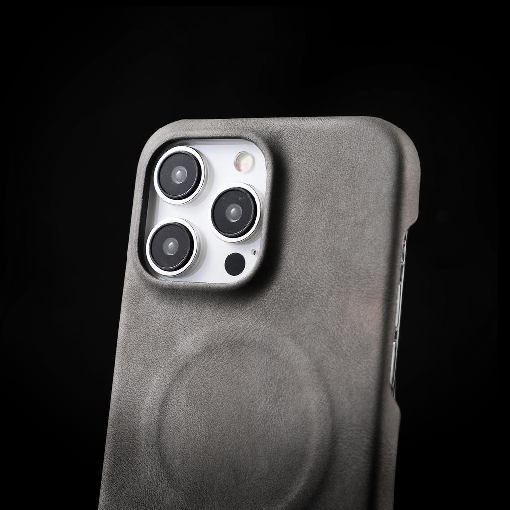 Luxury For Magsafe Wireless Charge Magnetic Case for iPhone 15 14 Plus 13 12 Pro Max Matte Retro Lambskin Leather Soft Cover