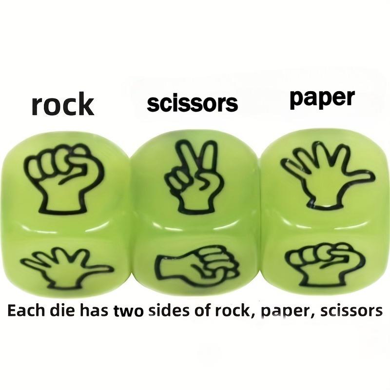 10pcs Nightlight Stone Scissors Paper Dice Game-Fun Outdoor Family Gathering and Party Activity,Guessing Games,Party Accessories