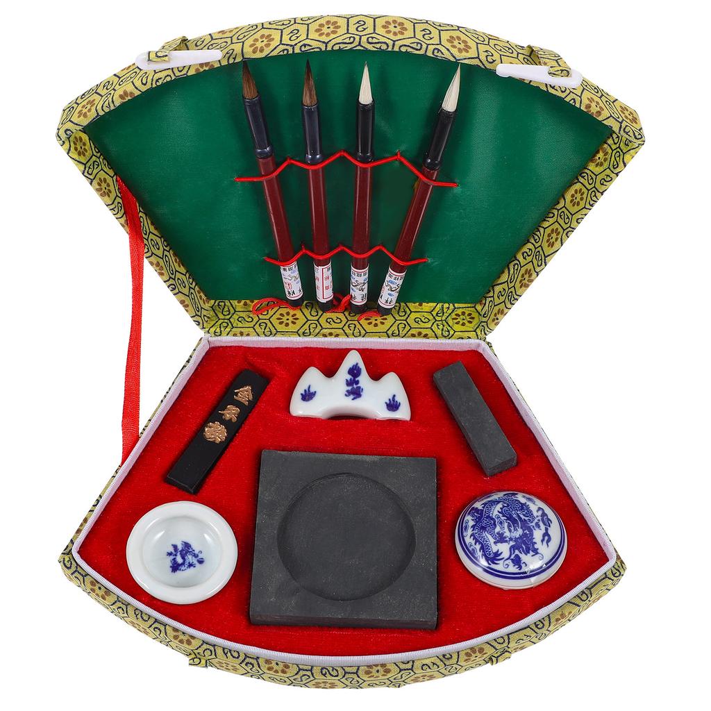 1Set Chinese Calligraphy Brush Ink Set Easy Use Painting Writing Brush Kit Calligraphy Gift Chinese Painting Set
