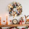 Christmas Wreaths For Front Door With Pine Cone Balls Bow Winter Holiday Decor Christmas Decorations Wreath For Entrance Porch