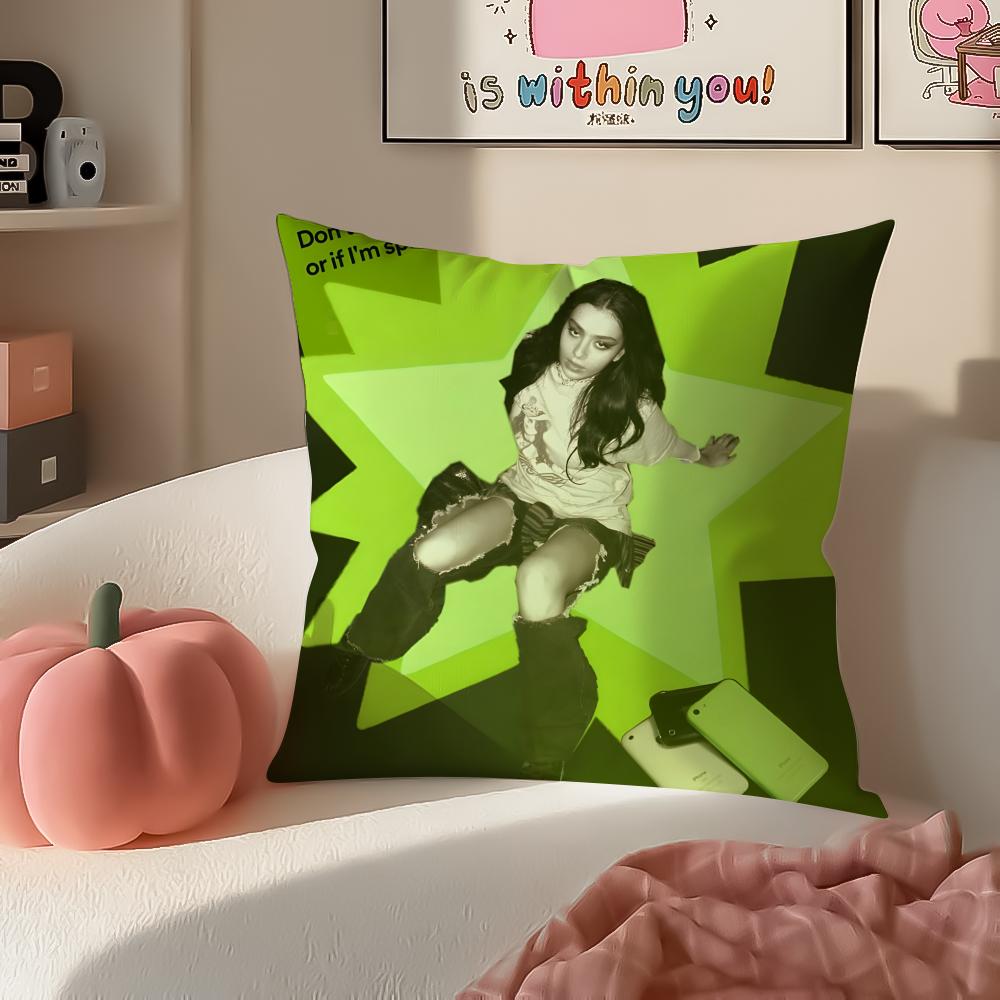 Singer Pop CCharli XCXX Cushion Cover Pillowcase Short Plush Invisible Zipper Room Sofa Cushion Cover
