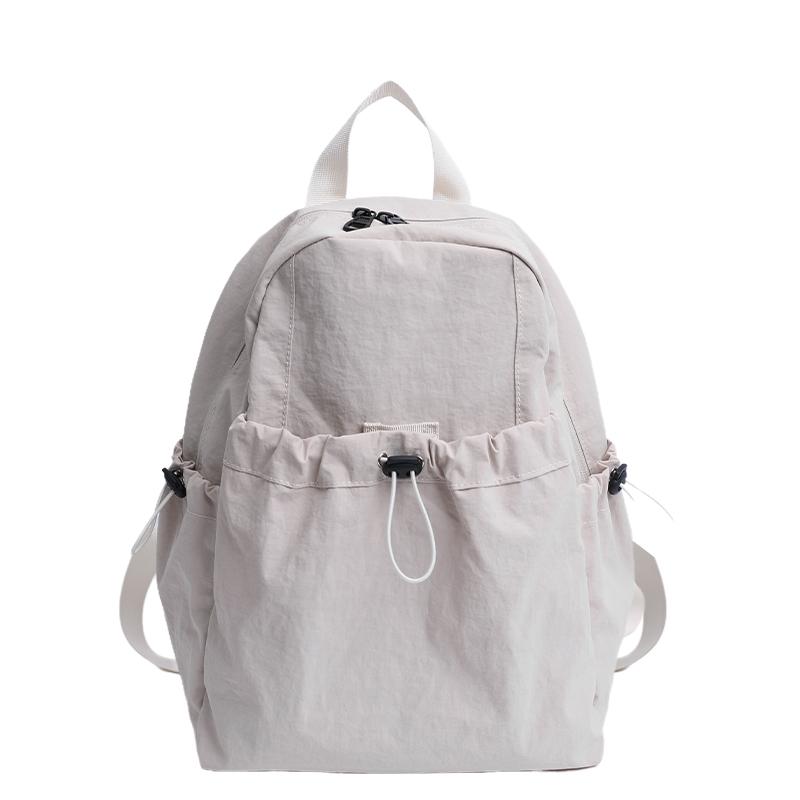 Нейлоновый рюкзак большой вместимости Женский рюкзак для поездок Студенческий школьный рюкзак бежевый