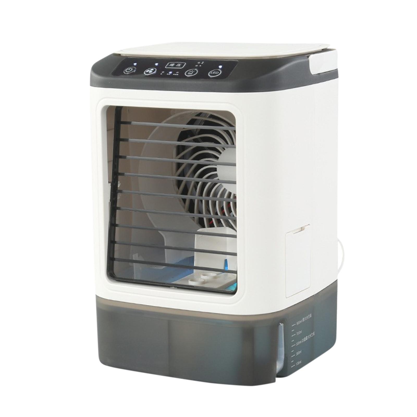 

Портативный атмосферный кондиционер с большим резервуаром для воды на 900 мл, двойным распылителем и 7 цветными лампами, персональный атмосферный кондиционер для стола в спальне