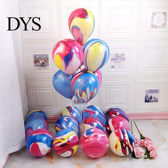 Wedding Party Balloon 10Pcs/Set 12-inch Latex Agate Pattern Anti-burst Thicker Festival Props Birthday Home Ornament Accessories