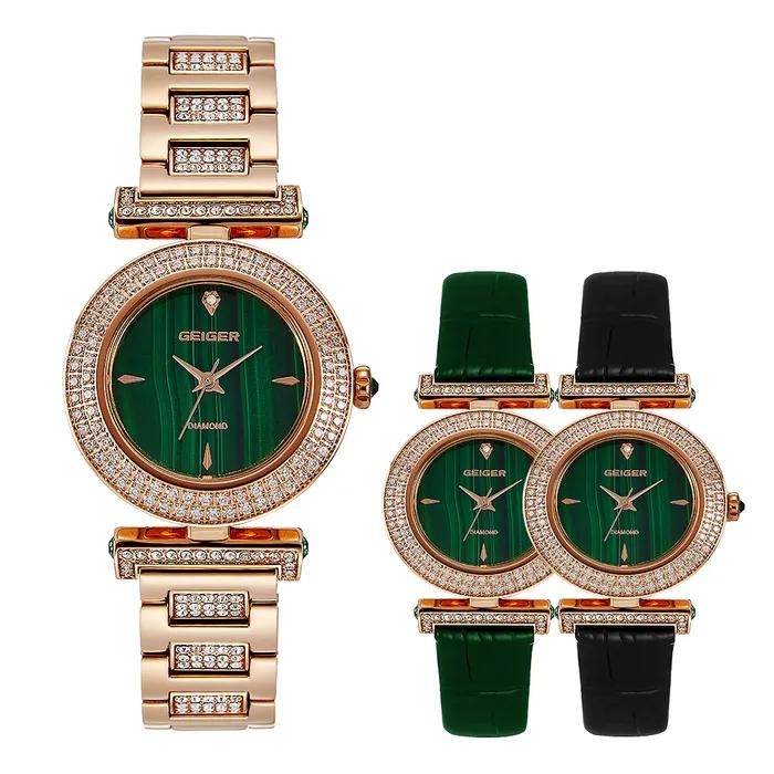 Diamond Malachite Metal Watch GE1244RG_Malachite