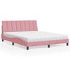 VidaXL Bed with Mattress Pink 160x200 Cm Velvet 3208609