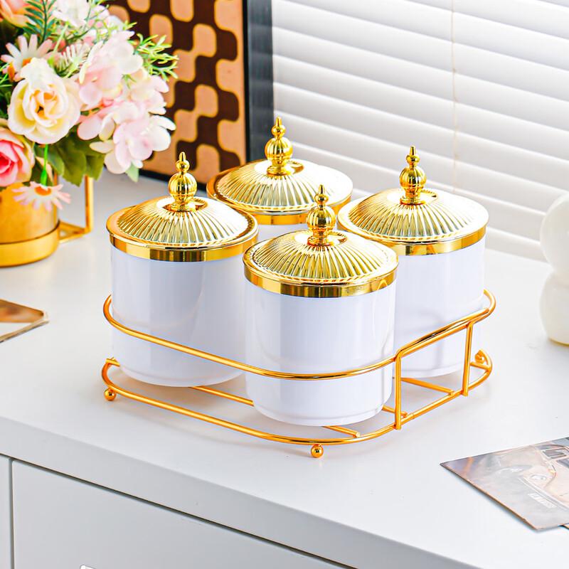 ZISIZ Vorratsgläser-Set mit goldenem Deckel