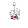 6CM Honkai Impact 3 Game Keychains Kiana Kaslana Double-sided Cartoon Figure Key Ring for Women Men Car Handbag Pendant Gifts
