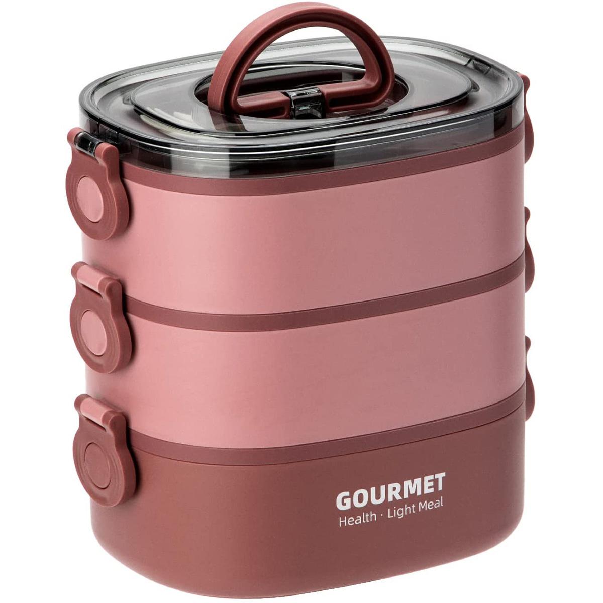 3-Tier Stackable Food Bento Box 2L Sealed Meal Box Leakproof Large Capacity Lunch Containers Portable Students Workers Food Case 4390₽