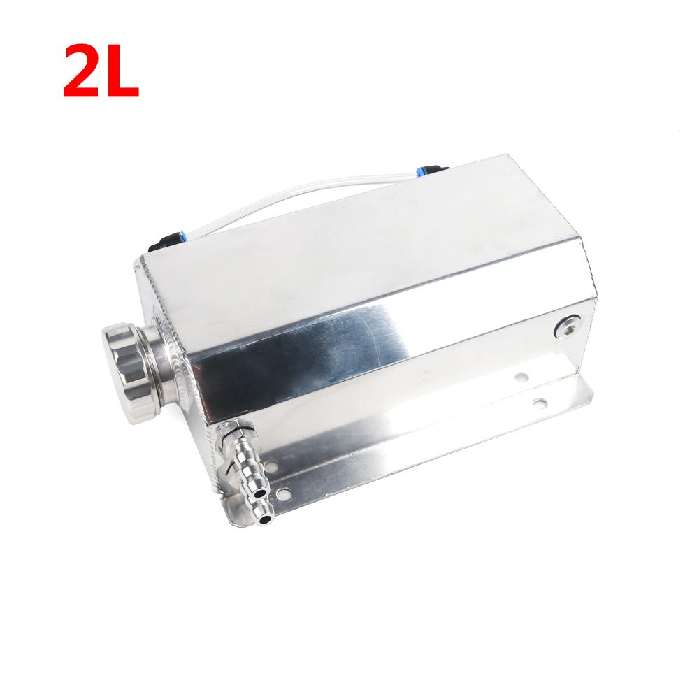 Universal 1L/2L Aluminum Oil Catch Can Reservoir Tank Engine Coolant Radiator Overflow Oil Fuel Tank With Drain Plug Breather