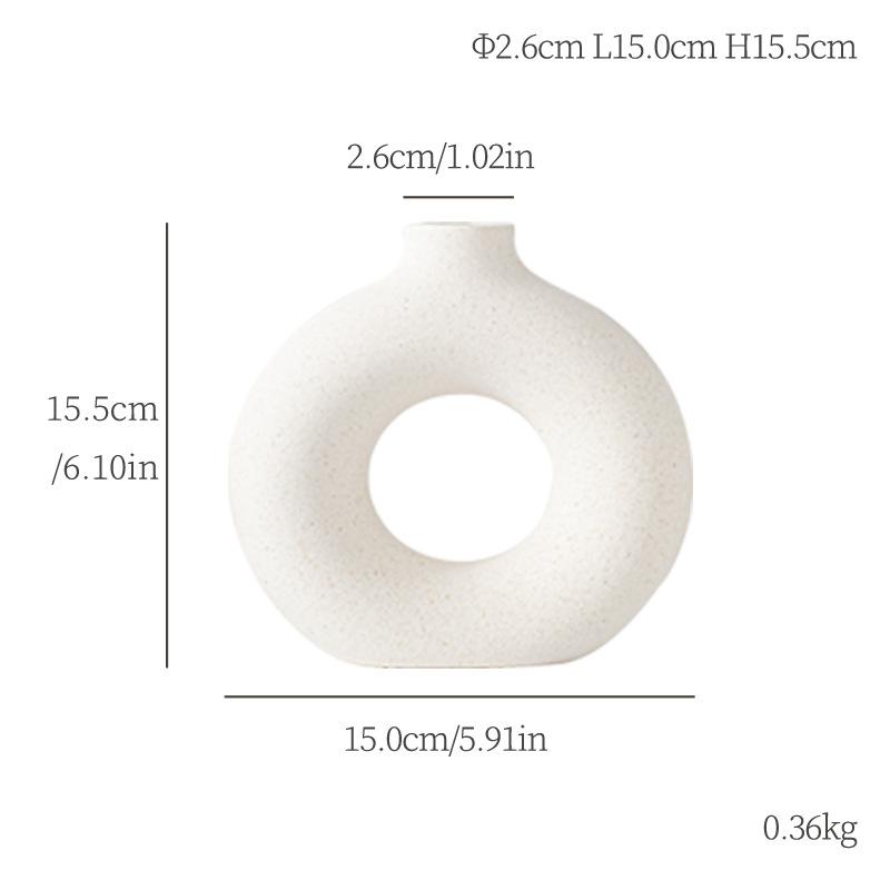 

European-Style Vegetarian Firing Set, Vase Ceramic Handicraft Three-Piece Set, Creative Home Decoration Ornament Mov173-b donut