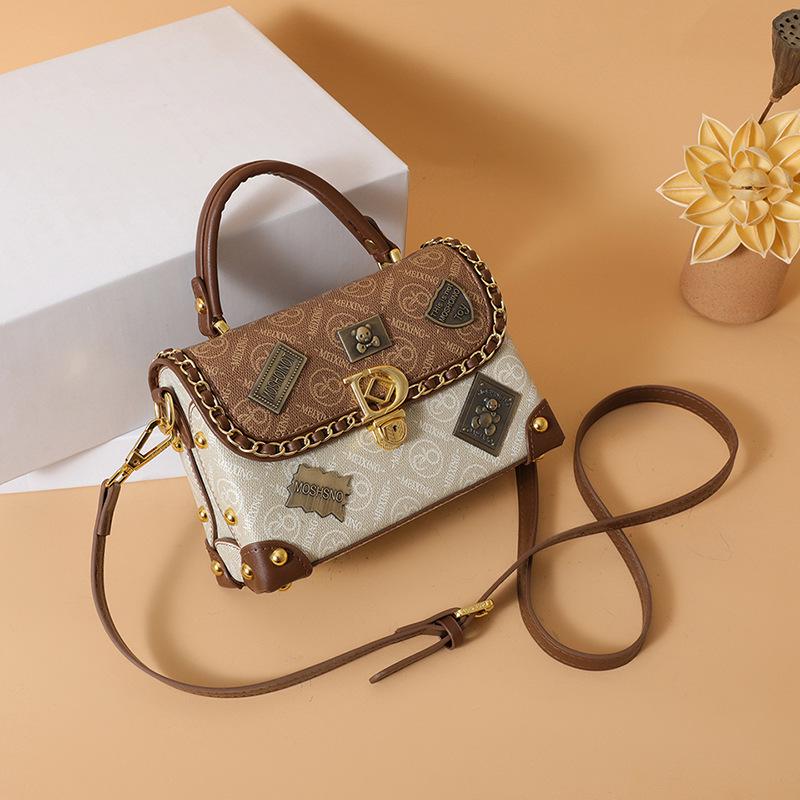 Dámská prémiová retro luxusní crossbody kabelka - evropský a americký styl, špičkový odznak, horký prodej malé kabelky
