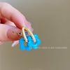 Dopamine contrasting color glazed flower ear buckle simple sweet small fresh earrings fashionable niche versatile earrings