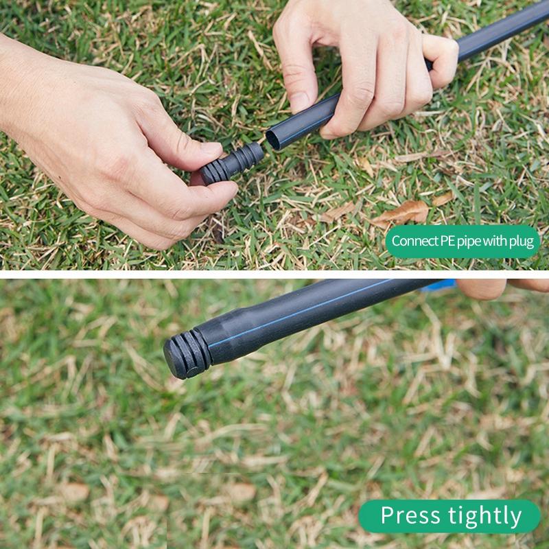 10pcs 16mm Garden Irrigation Tubing Fitting Tube Tee Elbow Equal Barb Connector Repair Connector End Plug Micro Drip Adapte