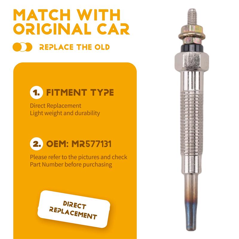 A21F-4PCS Glow Plug For PAJERO MONTERO SPORT Triton L200 L300 4D56 EXC DI-D 2.5L Accessories MD197511