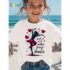 European Size A Easy and Creative Casual T Shirt with A Heart Print Perfect for A Girl Who Loves To Dance