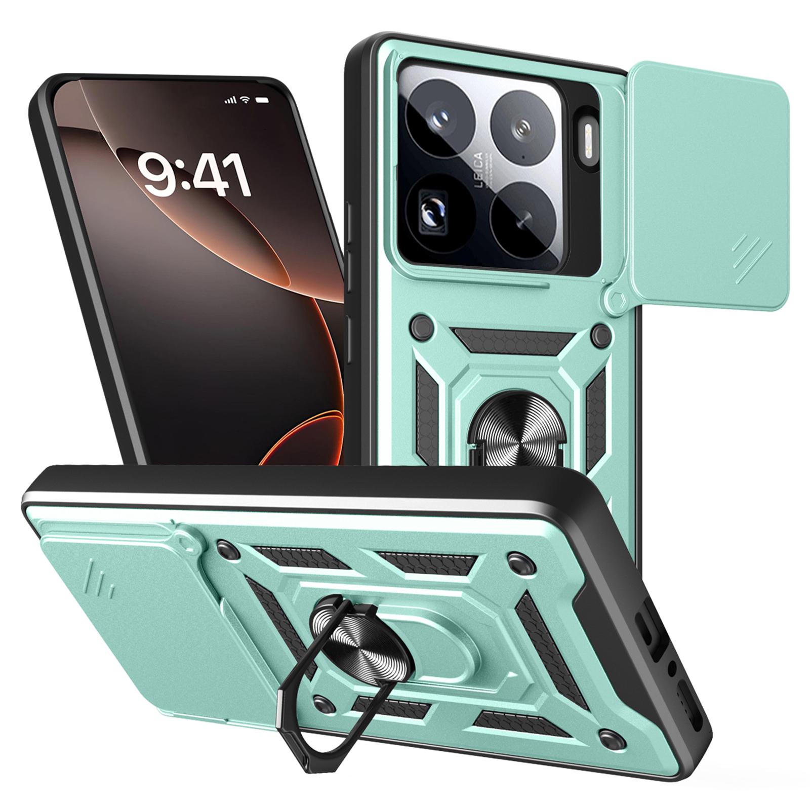 

For Xiaomi 15 Pro Case with Slide Camera Lid PC + TPU Kickstand Phone Cover F