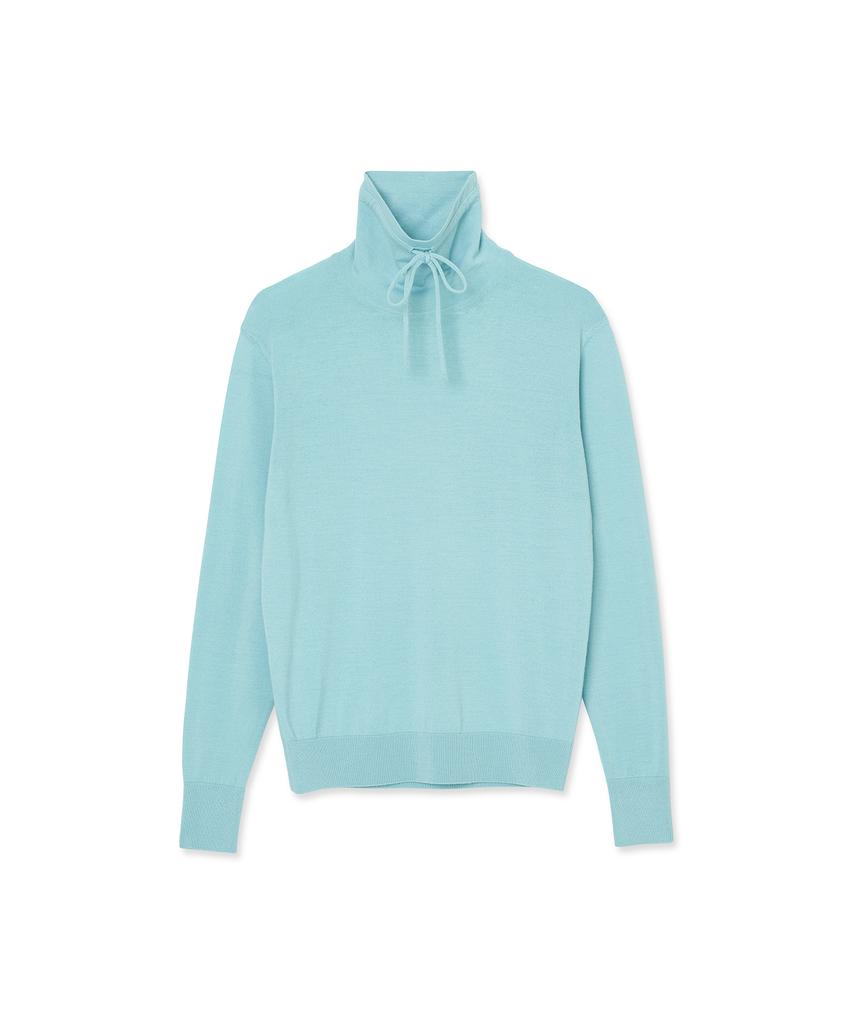 IOLO String Wool Silk Turtleneck_Light Blue