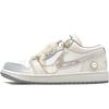 Air Jordan 1 Miss Cherished Piele Rezistentă la Abraziune Low top Pantofi de Baschet Vintage Femei Bej Alb Albastru IH7323-100(Echipa307-)