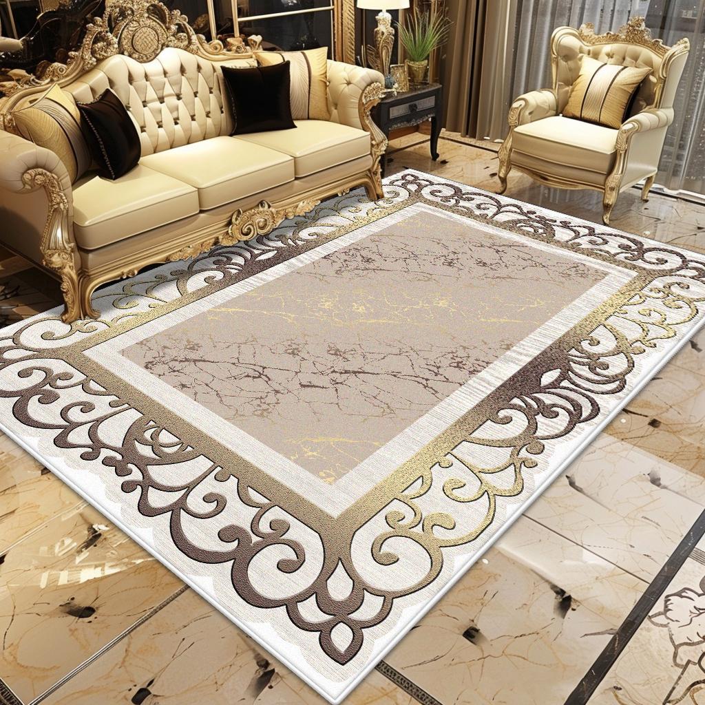 Golden Luxury Carpet for Living Room Large Area Decoration Home Sofa Antiskid Rugs Bedroom Lounge Coffee Tables Soft Floor Mats