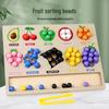 Wooden Fruit Sorting and Matching Toy for Color Recognition and Fine Motor Skills Development