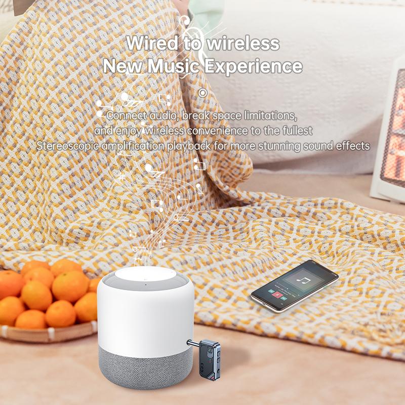 Car Audio Transmitter Receiver Bluetooth 5.3 Wireless Adapter 3.5MM AUX HIFI Music With Mic For Car Airplane TV PC Headphone