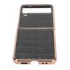 Leather Phone Case Scratch Resistant Nano Plating Folding Screen Phone Case Protective Phone Cover for Galaxy Z Flip4