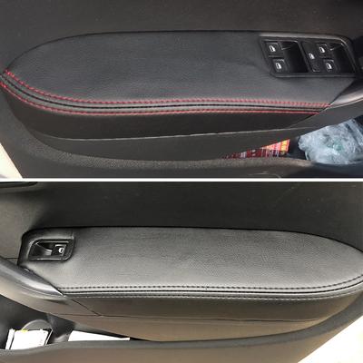Nur Fließheck-Ledertürverkleidungsabdeckung für VW Polo 2011 2012 2013 2014 2015 2016 Innentürarmlehnenverkleidungsabdeckung Aufkleberverkleidung