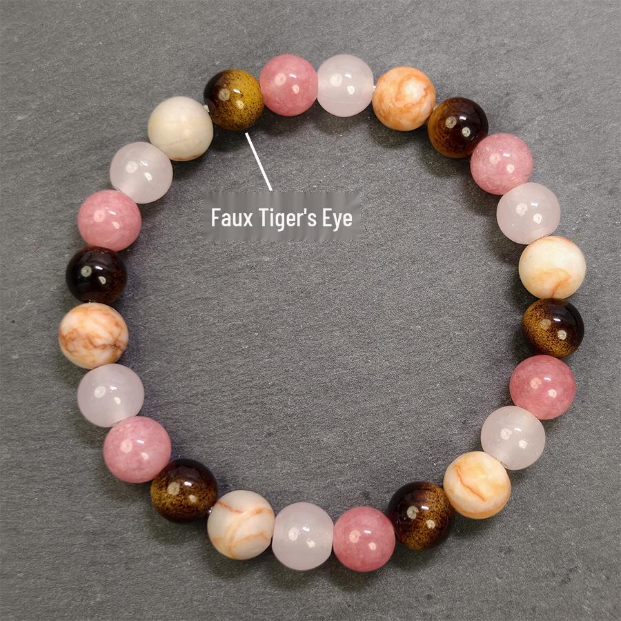 Xi Yin TK Cross-Border Bracelet: Tiger s Eye & Rose Quartz