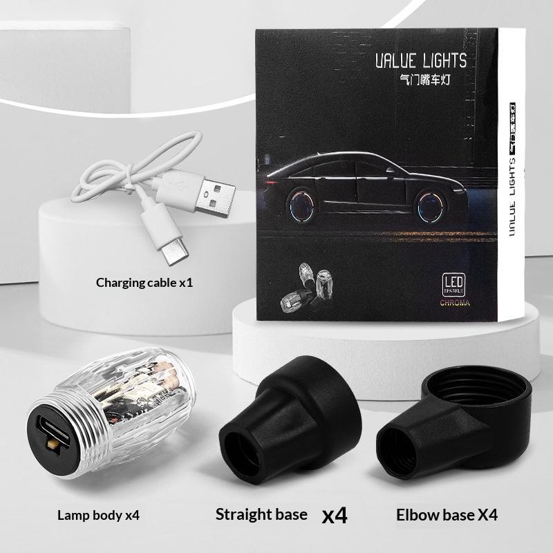 2/4Pcs Auto Shining Bike Moto Wheel Tire Tyre Light Hub Lamp Air Valve Stem Led Light With Cap Cover Car Styling Light