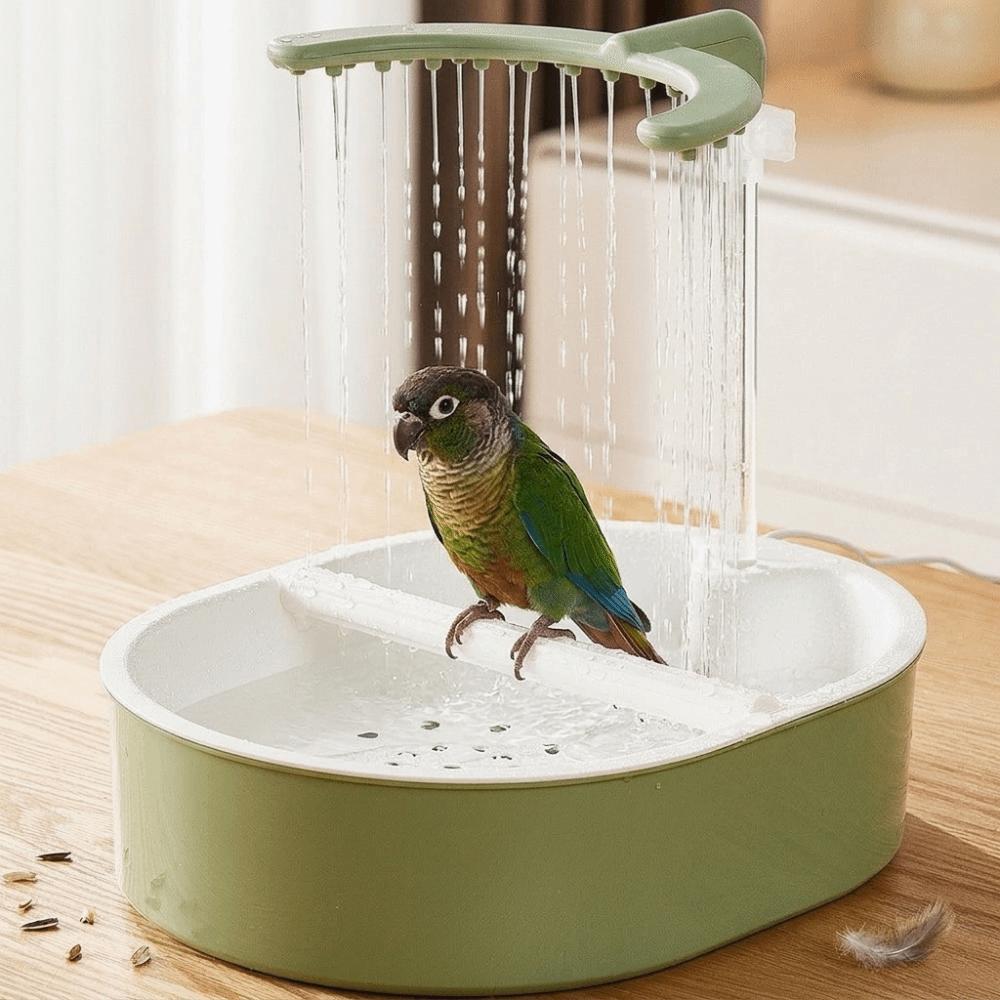 USB Electric Circulating Water Bird Bathtub with Resting Stick U-shaped Parrot Shower Indoor Cage