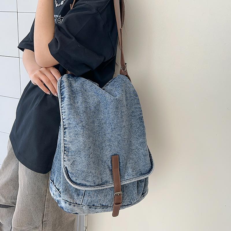 Denim Backpack Retro Commuter Large Capacity Travel Backpack