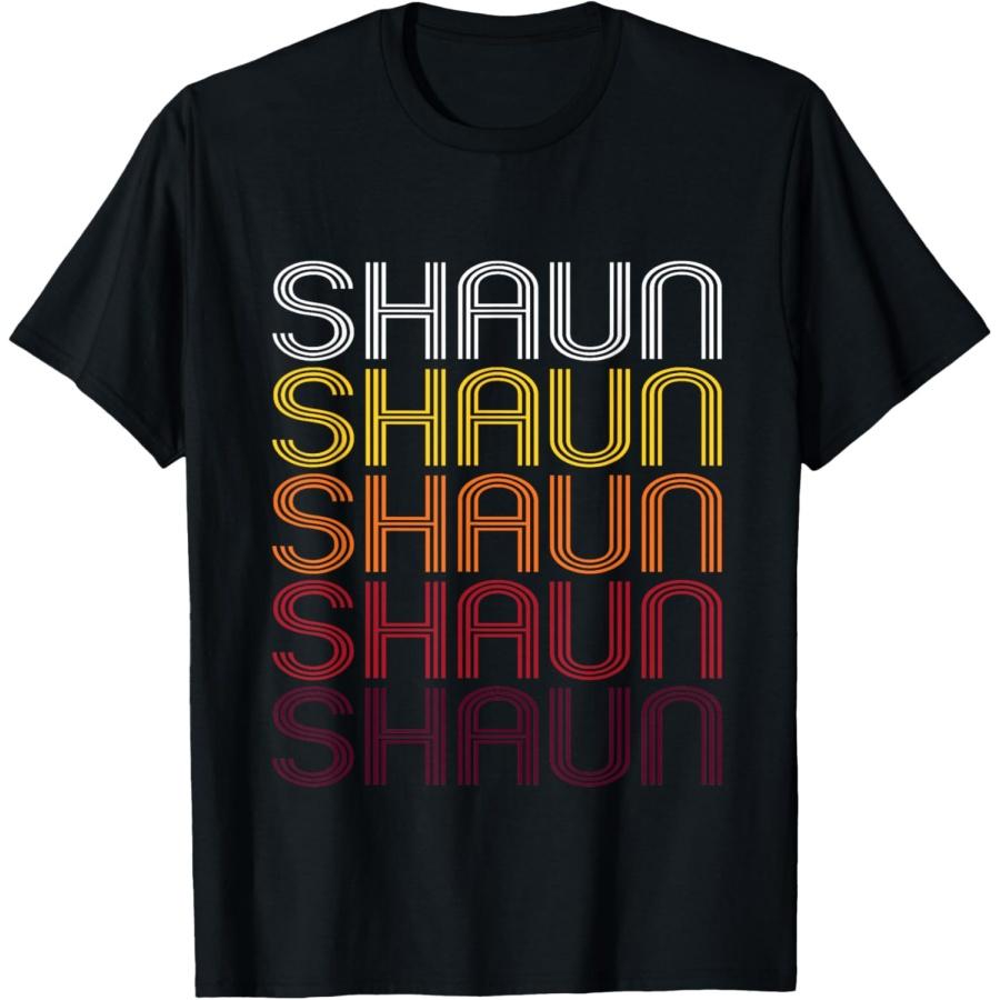 Shaun Retro Wordmark Pattern - Vintage Style T-shirt(1) XXXXXL