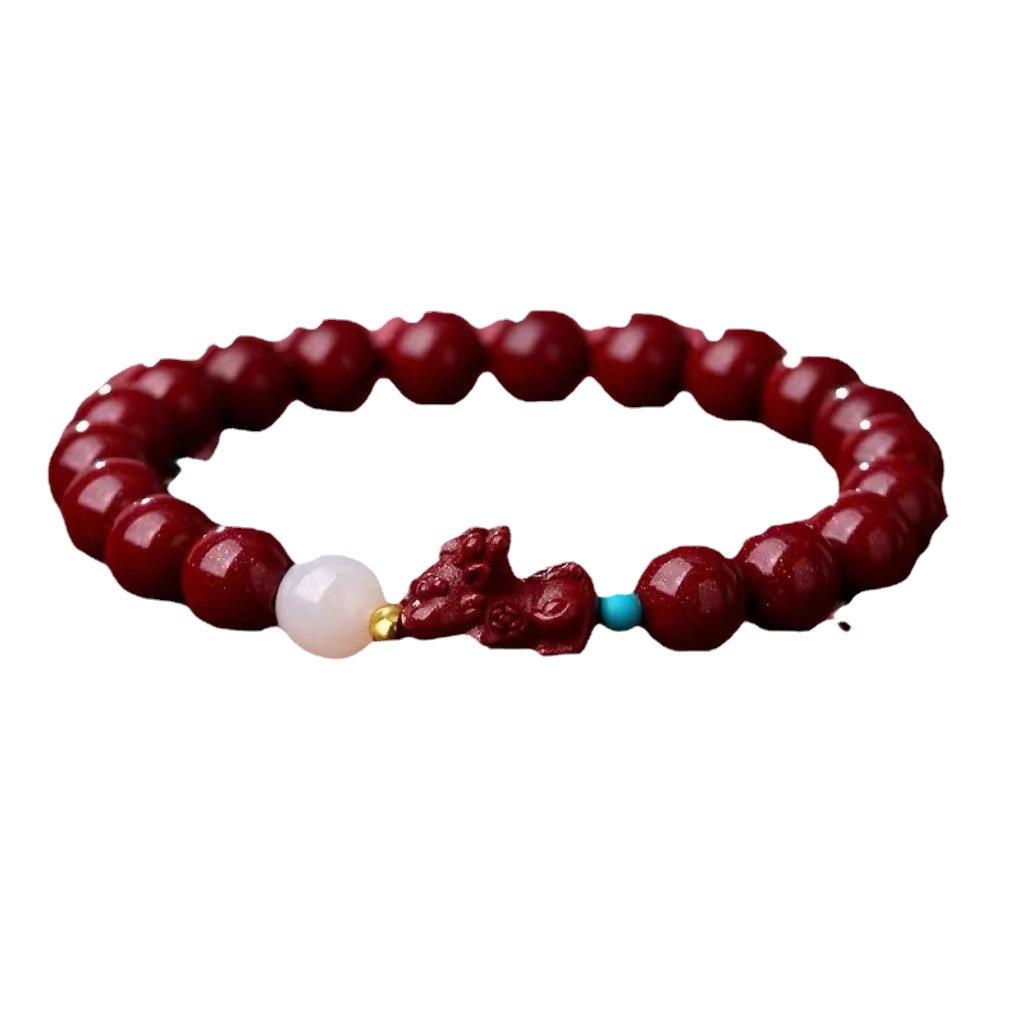 Nuevo Pulsera de Cinabrio para Mujer, Pulsera de Emperador del Zodiaco de Cinabrio, Regalo de San Valentín, Pulsera Pixiu para Novia