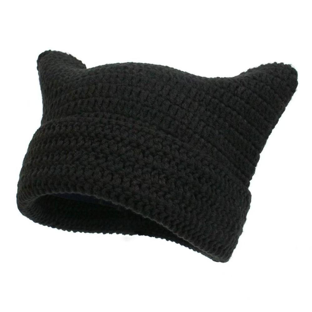 Cute Cat Ears Beanie Hats Warm Pullover Hat Fashion Little Devil Cap Girls