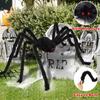 Halloween Decoration Giant Spider, Suitable for Garden Lawn and Indoor Decoration Props, Party Trick Simulation Balck Spider